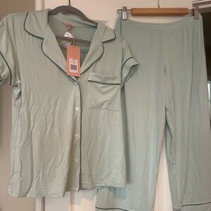 Eberjey Mint Green cropped Pant Pajama Set